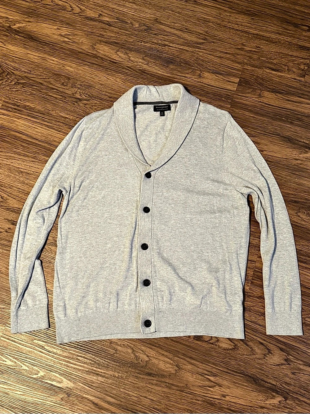 Banana Republic Luxe Sweater Collection Shawl Collar Cardigan Gray XL